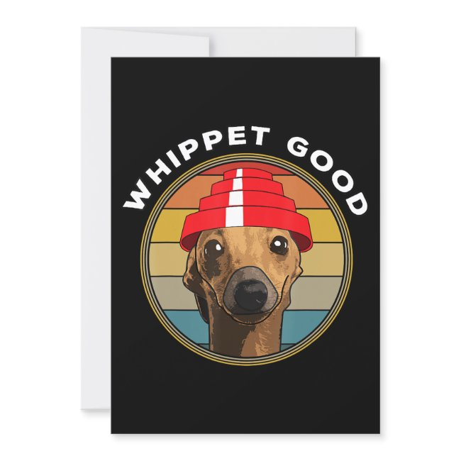Whippet Good Funny 80s Music Dog Design Invitation