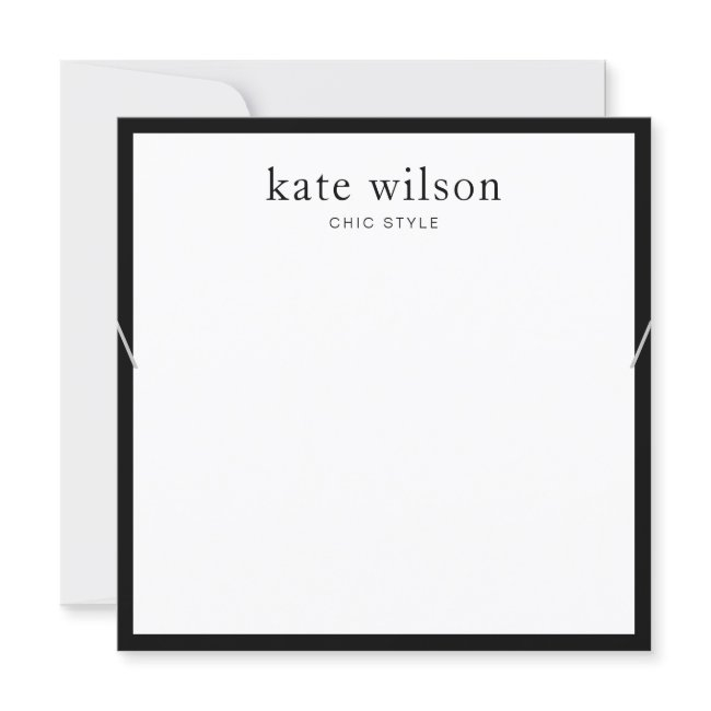 White Black Border Jewelry Necklace Display Invitation