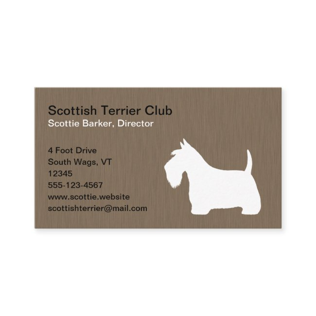 White Scottish Terrier Silhouette | Scottie Dog Bu Business Invitations