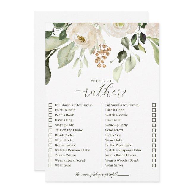 Who Knows Bride Best Would She Rather Shower Game Invitation