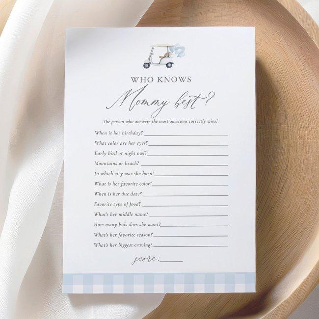 Who Knows Mommy Best Golf Baby Shower Game Invitation