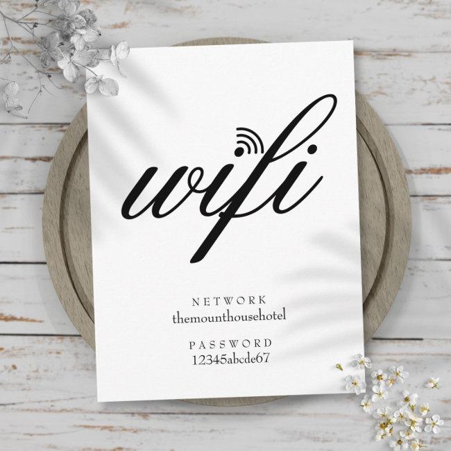 Wifi Network And Password Sign Postinvitations