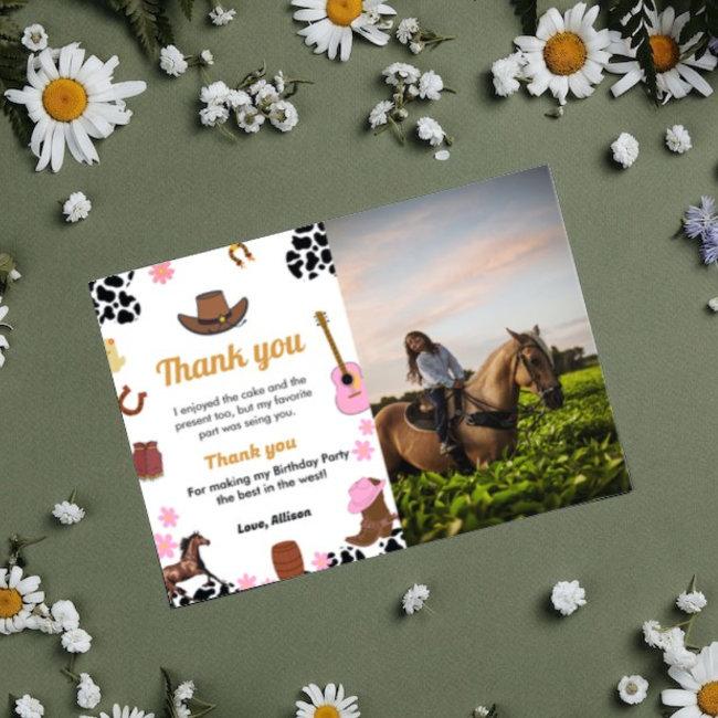 Wild West Cowgirl Birthday Party Thank You Invitations