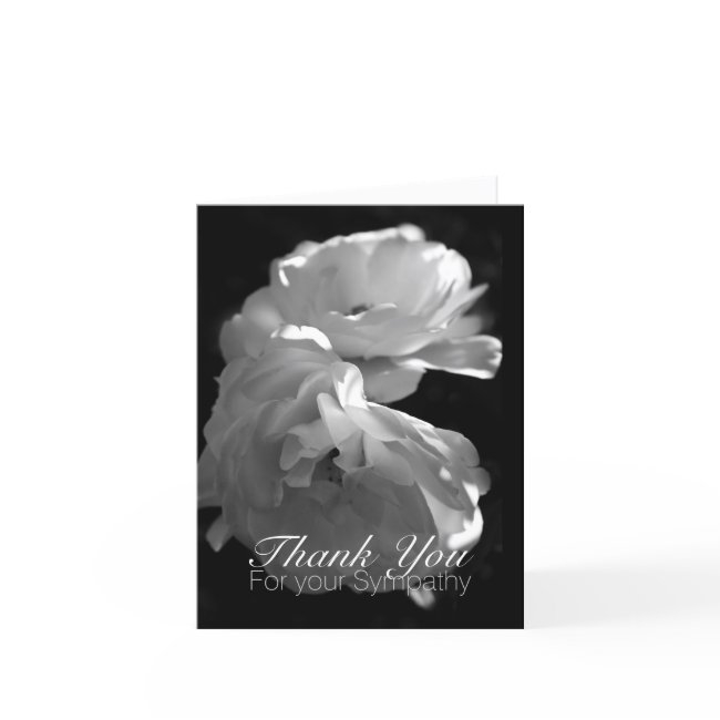 Wild White Roses 1 Sympathy Thank You Note Invitations