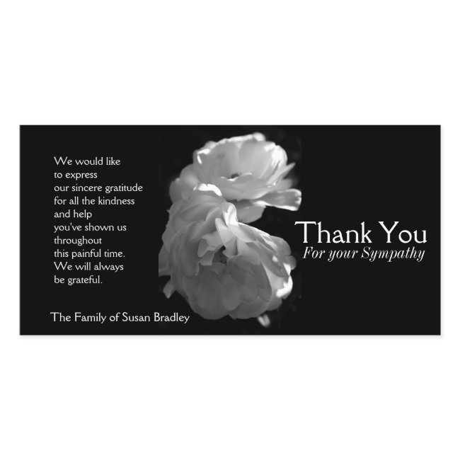 Wild White Roses 3 Sympathy Thank You