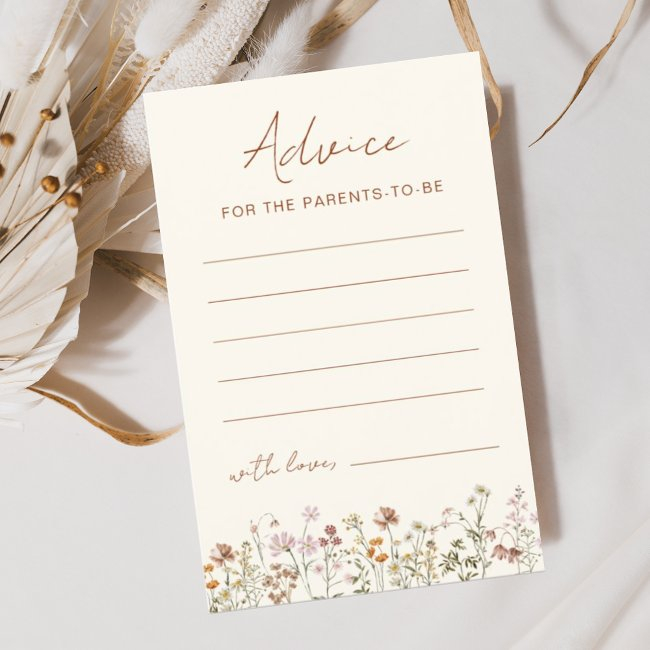 Wildflower Baby Shower Advice Parents To Be Invitations