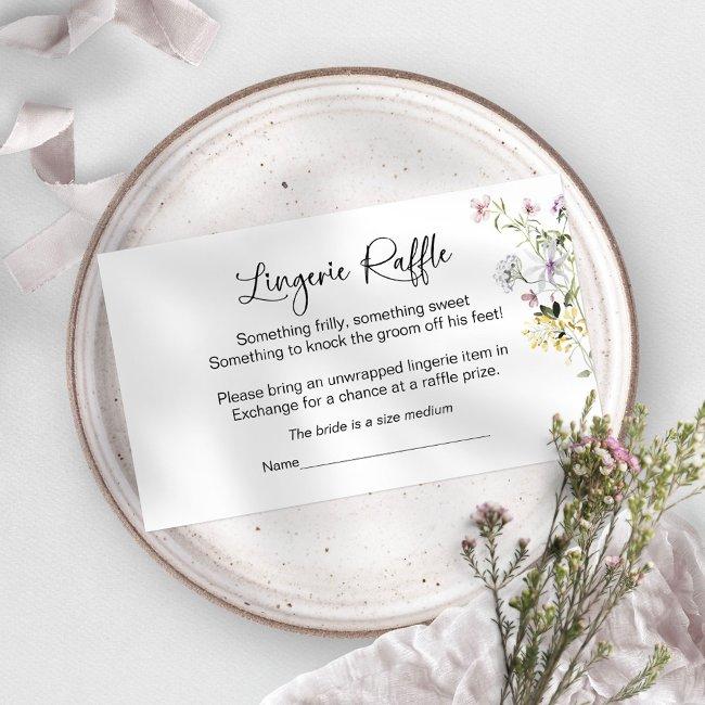 Wildflower Bridal Shower Lingerie Raffle Enclosure Invitations