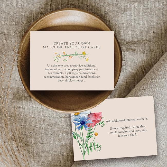 Wildflower Charm Create Your Own Blank Enclosure Invitations