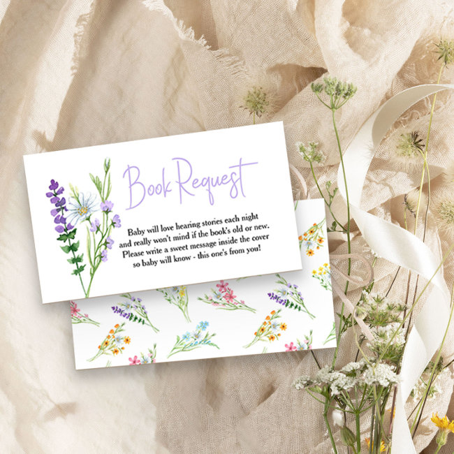 Wildflower Meadow Baby Shower Book Request Enclosure Invitations
