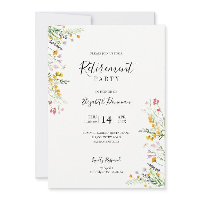 Wildflower Retirement Party Invitation