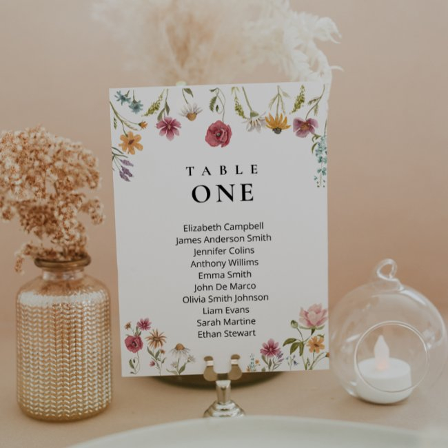 Wildflower Wedding Seating Charts Invitations