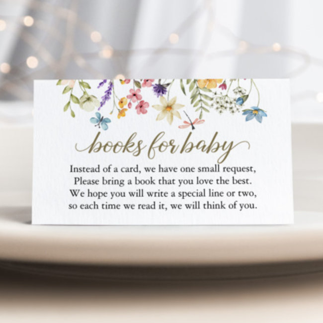 Wildflowers Baby Shower Book Request Baby In Bloom Enclosure Invitations