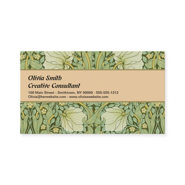 William Morris Pimpernel Floral Blue Wallpaper Business Invitations