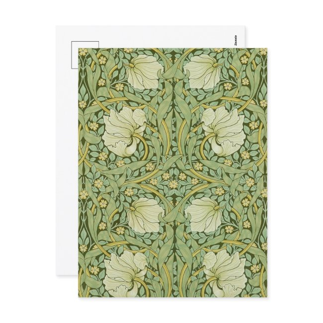 William Morris Pimpernel Floral Blue Wallpaper Holiday Postinvitations