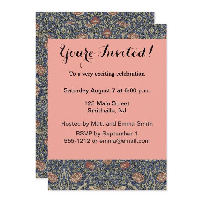 William Morris Tudor Rose Wallpaper Invitation