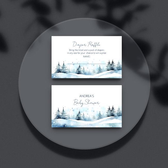 Winter Baby Shower Diaper Raffle Enclosure Invitations