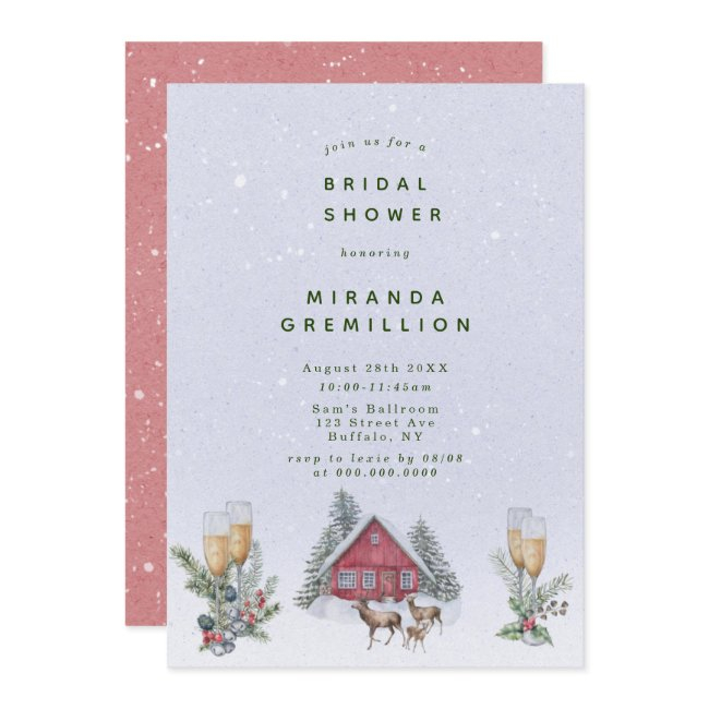 Winter Wonderland Scenery Bridal Shower Invitation