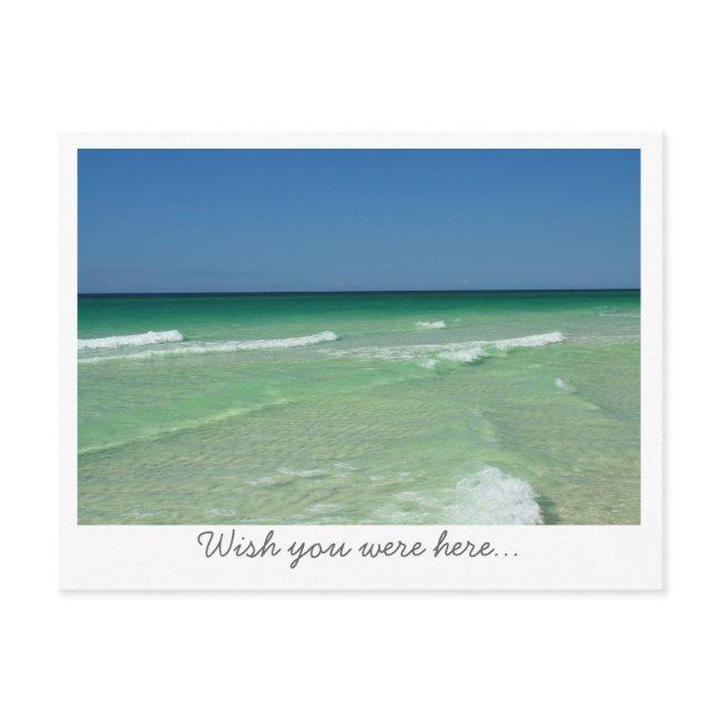 Wish You Were Here Florida Gulf Coast White Border Postinvitations
