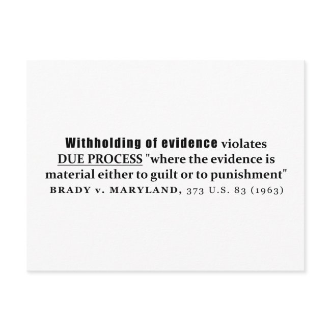 Withholding Of Evidence Brady V Maryland Case Law Postinvitations