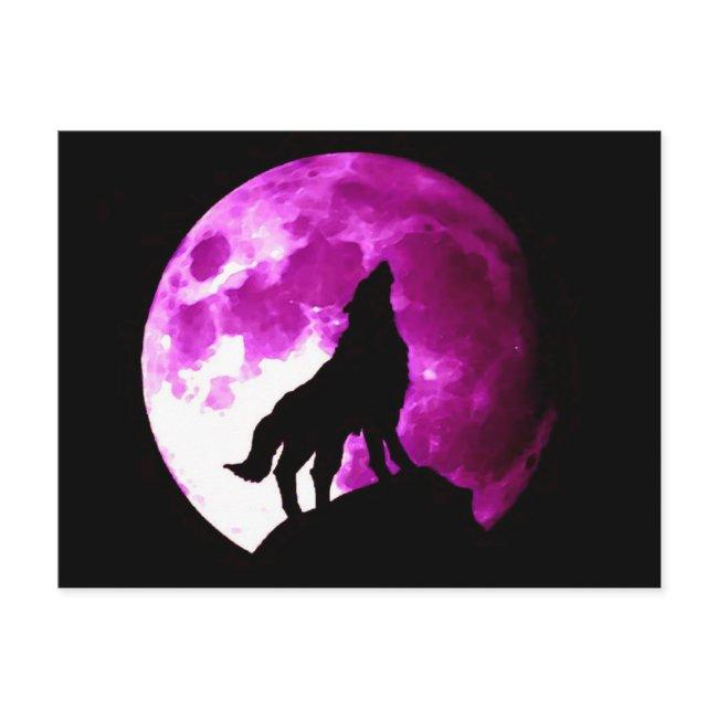 Wolf Howling At Moon Postinvitations