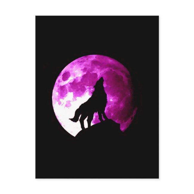 Wolf Howling At Moon Postinvitations
