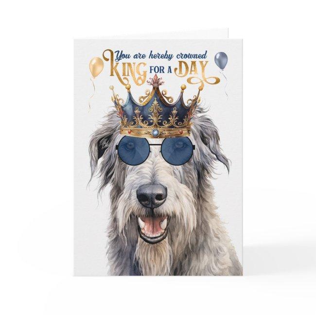 Wolfhound Dog King For A Day Funny Birthday Invitations