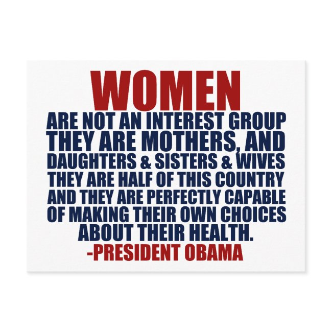 Women's Rights Obama Quote Postinvitations