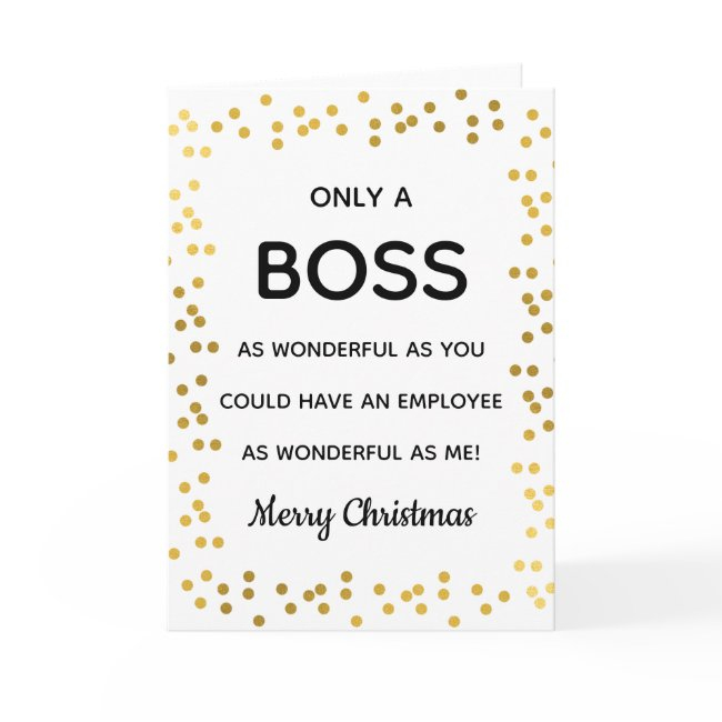 Wonderful Boss/manager Funny Merry Christmas Gold Invitations