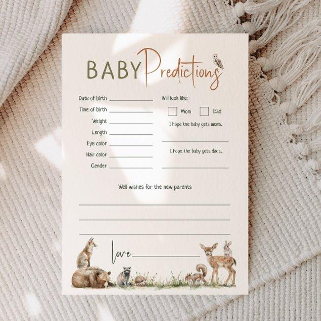 Woodland Animals Baby Shower Baby Predictions Invitations