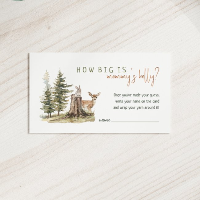 Woodland Animals How Big Is Mommys Belly Invitations