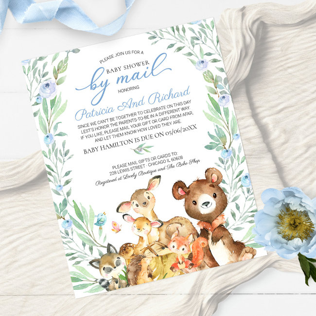 Woodland Baby Shower By Mail Budget Invitation