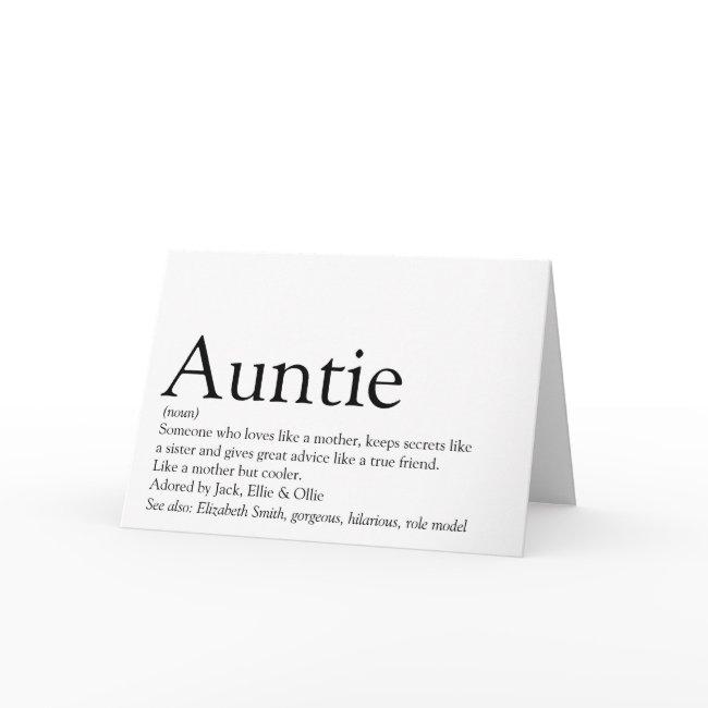 World's Best Ever Aunt, Auntie Definition Invitations
