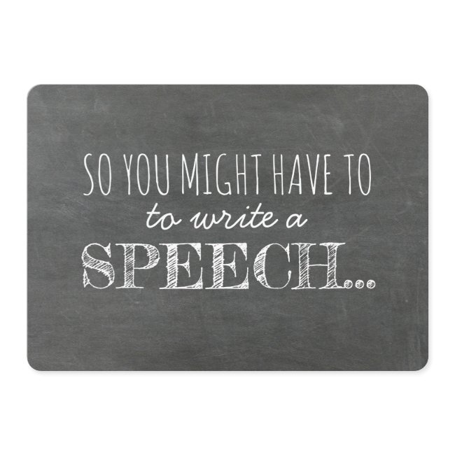 Write A Speech - Funny Groomsman Proposal Invitation
