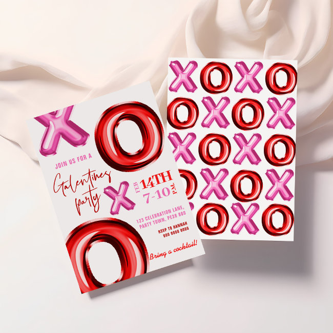 Xoxo Foil Balloon Galentines Party Invitation