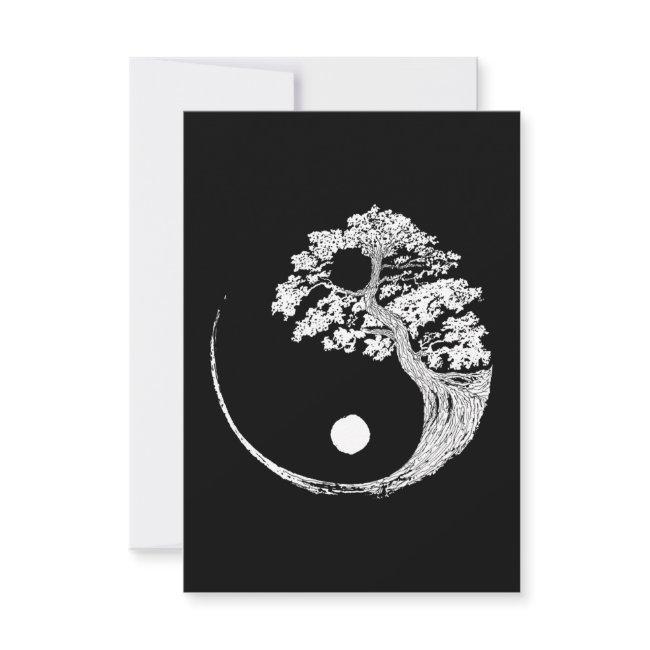 Yin Yang Bonsai Tree Japanese Buddhist Zen Rsvp Invitations