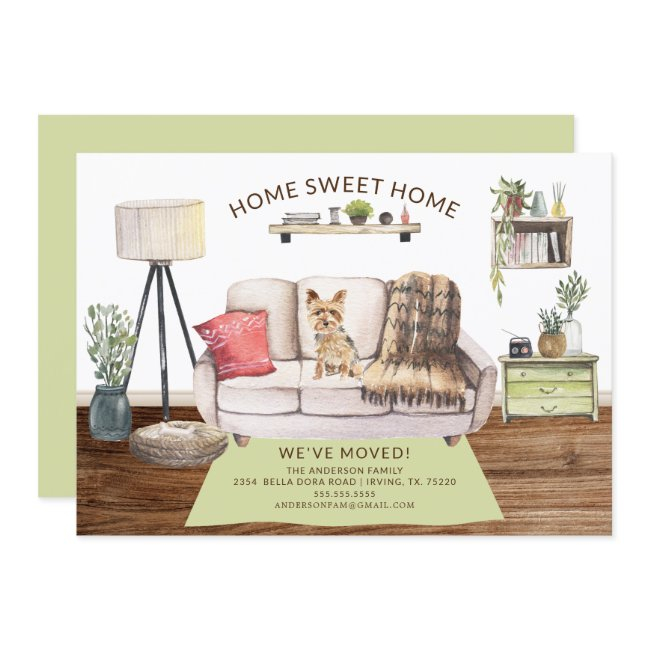 Yorkshire Terrier Dog Moving Announcement