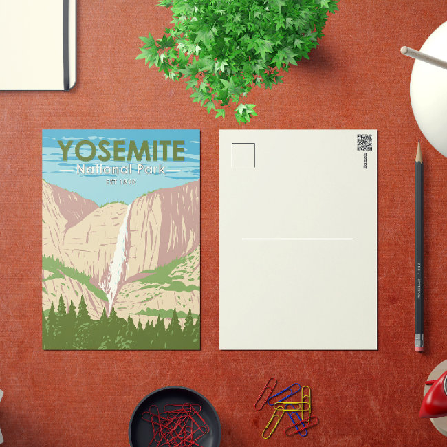 Yosemite National Park California Waterfall Postinvitations