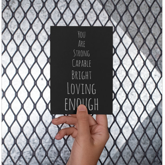 You Are Enough Black Affirmation Postinvitations