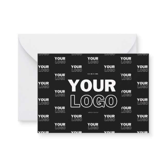 Your Logo & Background Repeating Logo | Black Note Invitations