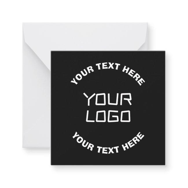 Your Logo Or Image & Editable Text | Black & White Note Invitations