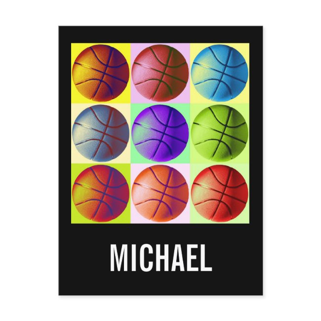 Your Name Customizable Basketball Artwork Pop Art Postinvitations