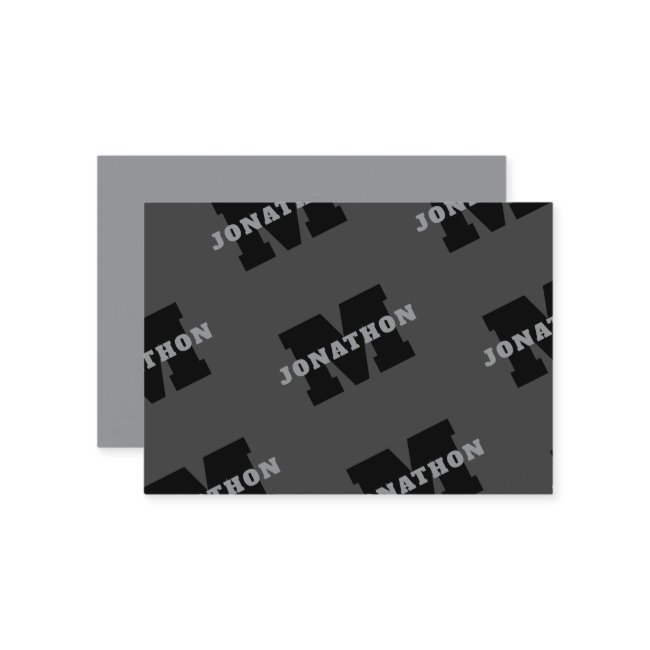 Your Name Or Business Name | Modern Masculine Grey Note Invitations
