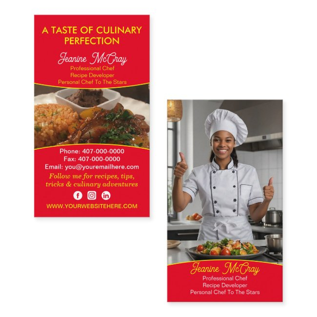 Your Photos Restaurant Chef Catering Services Business Invitations