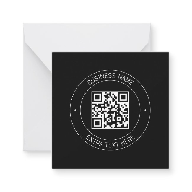 Your Qr Code & Editable Text | Black & White Note Invitations