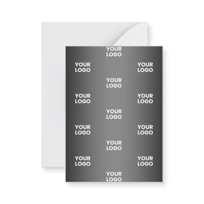 Your Simple Repeating Logo | Black & Grey Gradient Note Invitations