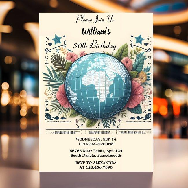 Your Travel Cabin Beach Destination 30th Birthday Invitation