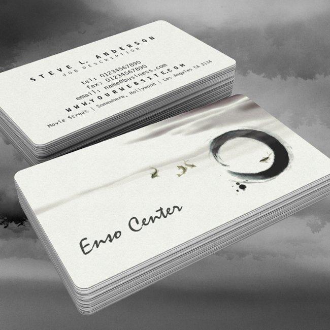 Zen Circle Enso Koi Brush Painting Art Business Invitations