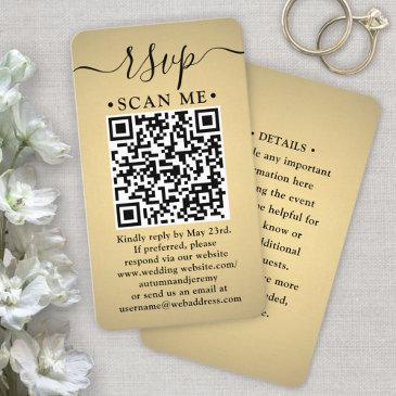 100 pack qr rsvp wedding faux gold enclosure business invitations