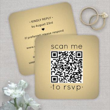100 pack qr rsvp wedding faux gold foil enclosure square business invitations