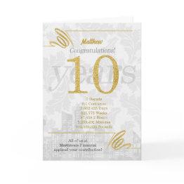 Small 10 Year Employee Anniversary Business Elegance Holiday Invitations Front View